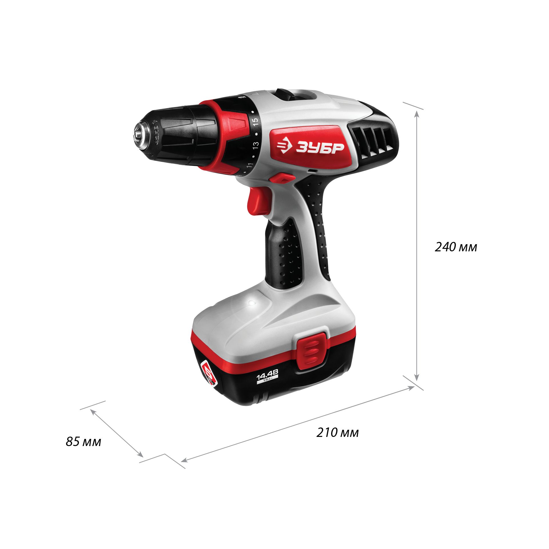 Дрель - шуруповерт, 2 АКБ ЗДА-14.4-2 КИН